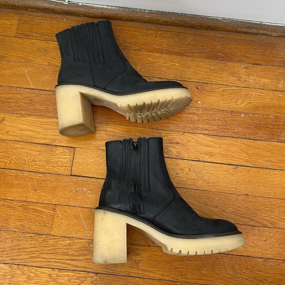 FREE PEOPLE James Black Leather Platform Chelsea Boots Size 39 US 9 - Picture 5 of 10